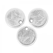 Textured sequins 9mm Antique Silver Plating x4