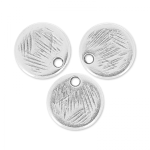 Textured sequins 9mm Antique Silver Plating x4