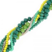 Faceted rondelle beads - flattened round - 4.5x3.5 mm Light Blue AB x 38 cm