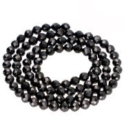 4 mm Round Faceted Gemstone Beads - Black Spinel x 38 cm|raw }}