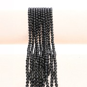 4 mm Round Faceted Gemstone Beads - Black Spinel x 38 cm