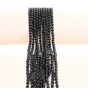 4 mm Round Faceted Gemstone Beads - Black Spinel x 38 cm