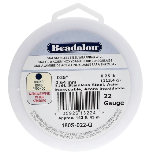 0.64 mm Round Wire - 316L Stainless Steel x43m