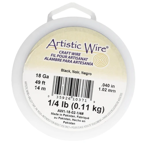 Artistic Wire 1 mm Copper Wire - Black, Tarnish-Resistant x14m