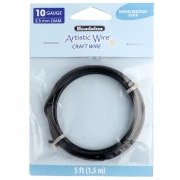 Artistic Wire Copper Wire, 2.6 mm - Black, Tarnish-Resistant x1.5m