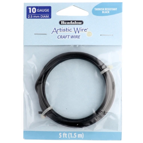 Artistic Wire Copper Wire, 2.6 mm - Black, Tarnish-Resistant x1.5m