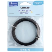 Artistic Wire Copper Wire 2.1 mm - Black, Tarnish-Resistant x3.1m