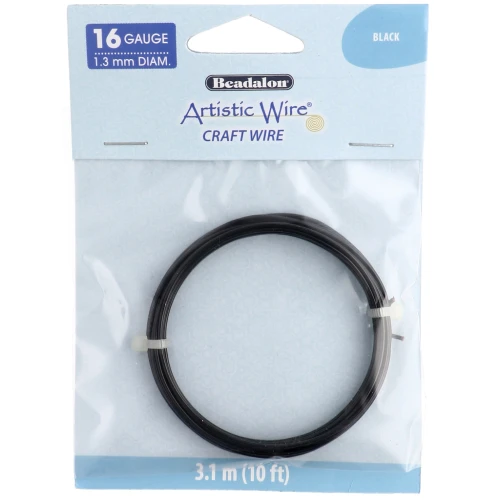 Artistic Wire Copper Wire 1.3 mm - Black, Tarnish-Resistant x3.1m