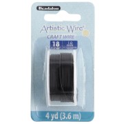Artistic Wire 1 mm Copper Wire - Black, Tarnish-Resistant x3.6m