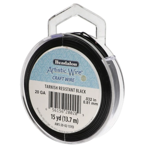 Artistic Wire Copper Wire 0.81 mm - Black, Tarnish-Resistant x13.7m