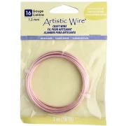 Artistic Wire 1.3 mm Copper Wire, Rose Gold-Plated, Tarnish-Resistant x3.1m