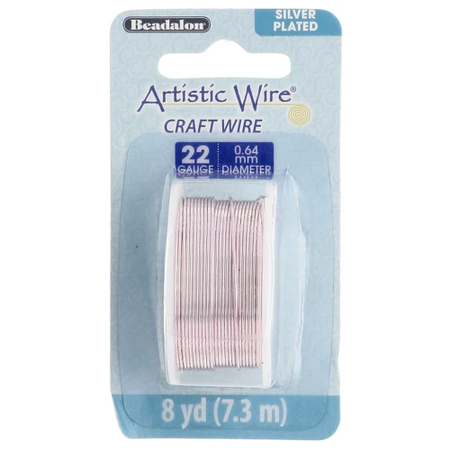 Artistic Wire Copper Wire, 0.64 mm, Silver-Plated with Rose Gold Finish, Tarnish-Resistant x7.3m