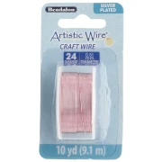 Artistic Wire Copper Wire, 0.51 mm, Silver-Plated, Rose Gold, Tarnish-Resistant x9.1m