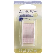Artistic Wire Copper Wire, 0.41 mm, Silver-Plated with Rose Gold Finish, Tarnish-Resistant x13.7m