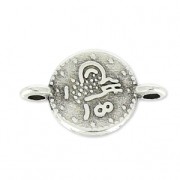 Spacers symboles 2 anneaux 12x7mm Antique Silver Plating x4|raw }}