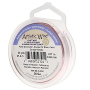 Rose Gold tone - Artistic Wire Copper Wire, 0.41 mm, Silver-Plated with Rose Gold Finish, Tarnish-Resistant x27.4m Artistic Wire Copper Wire, 0.41 mm, Silver-Plated with Rose Gold Finish, Tarnish-Resistant x27.4m