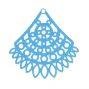 Pendant laser cut fan 34x40 mm blue x1