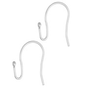 15.5 mm Ear Hooks - 925 Sterling Silver x2