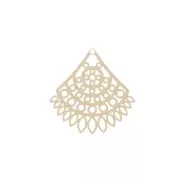Pendant dyed laser cut fan 34x40 mm Powder Almond x1