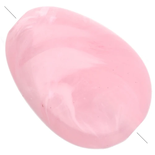 Irregular flat acrylic beads, 18x13 mm - Light pink marbled x10