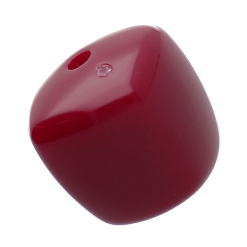 Irregular 16x17 mm cube-shaped beads made of opaque acrylic - Burgundy x10