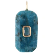 Rectangular Pendant, 34x15 mm, Gemstone and CZ - Apatite - Yellow or Crystal
