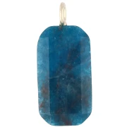 Rectangular Pendant, 34x15 mm, Gemstone and CZ - Apatite - Yellow or Crystal