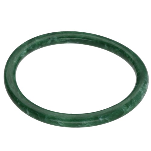 65 mm thin bangle bracelet made of opaque resin - Dark green marbled x1