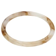 65 mm thin bangle made of translucent resin - Ivory Marble - Brown x1