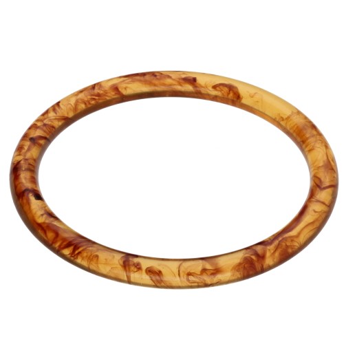 65 mm thin bangle bracelet made of clear resin - Light marbled amber x1