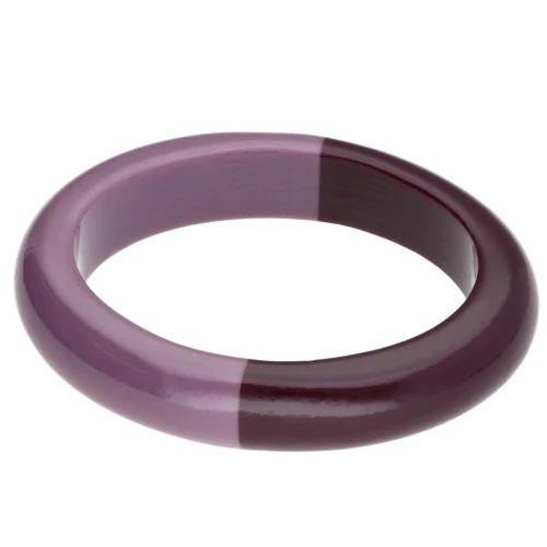 Two-tone oval bangle made of opaque resin - Parma - Plum x1