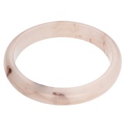 64 mm bangle made of translucent resin - Ivory - Dark brown marbled x1