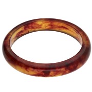 Amber - 64 mm clear resin bangle - Marbled amber x1 64 mm clear resin bangle - Marbled amber x1