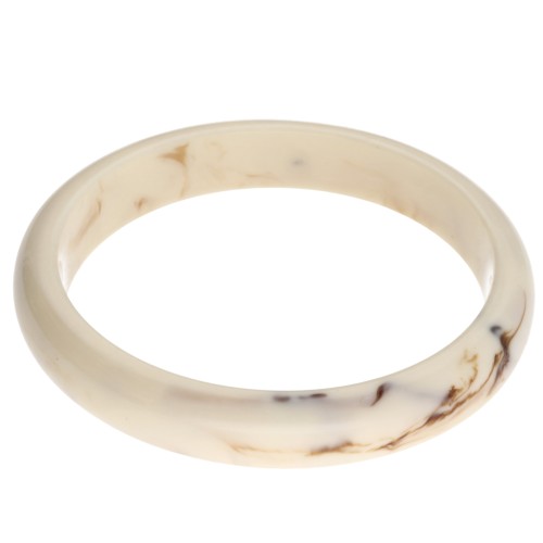 64 mm opaque resin bangle - Beige - Brown marbled x1