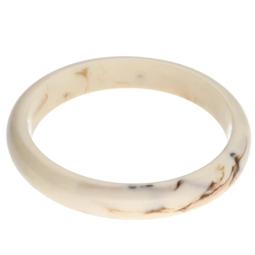 64 mm opaque resin bangle - Beige - Brown marbled x1