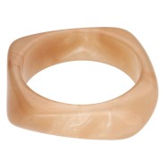 64 mm irregular square bangle made of translucent resin - Marbled salmon