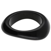 64 mm thick, irregular-shaped bangle made of opaque resin - Black x1