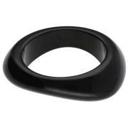 64 mm thick, irregular-shaped bangle made of opaque resin - Black x1