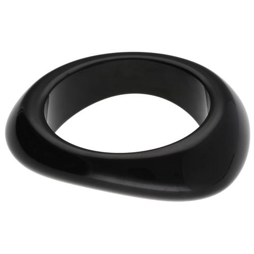 64 mm thick, irregular-shaped bangle made of opaque resin - Black x1