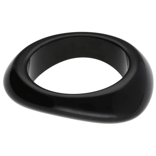 64 mm thick, irregular-shaped bangle made of opaque resin - Black x1