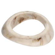 Brown - 64 mm thick, irregularly shaped bangle made of opaque resin - Marbled ivory x1 64 mm thick, irregularly shaped bangle made of opaque resin - Marbled ivory x1