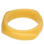 65 mm irregular square bangle made of translucent resin - Marbled Sunflower x1