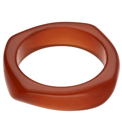 65 mm irregular square bangle made of clear resin - Red x1