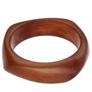 Brown - 65 mm irregular square bangle in transparent resin - Marbled brown x1 65 mm irregular square bangle in transparent resin - Marbled brown x1