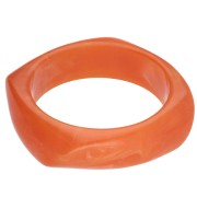 White - 65 mm irregular square bangle made of opaque resin - Marbled orange x1 65 mm irregular square bangle made of opaque resin - Marbled orange x1