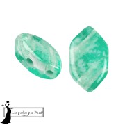 Paros® Glass Beads by Puca® 7x4 mm - Silver Foil Emerald x10g