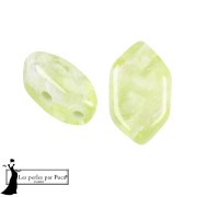Paros® Glass Beads by Puca® 7x4 mm - Silver Foil Green x10g