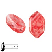 Paros® Glass Beads by Puca® 7x4 mm - Silver Foil Light Siam x10g