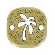 Spacer  palm 2  holes 18 mm bronze x1|raw }}