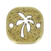 Spacer  palm 2  holes 18 mm bronze x1